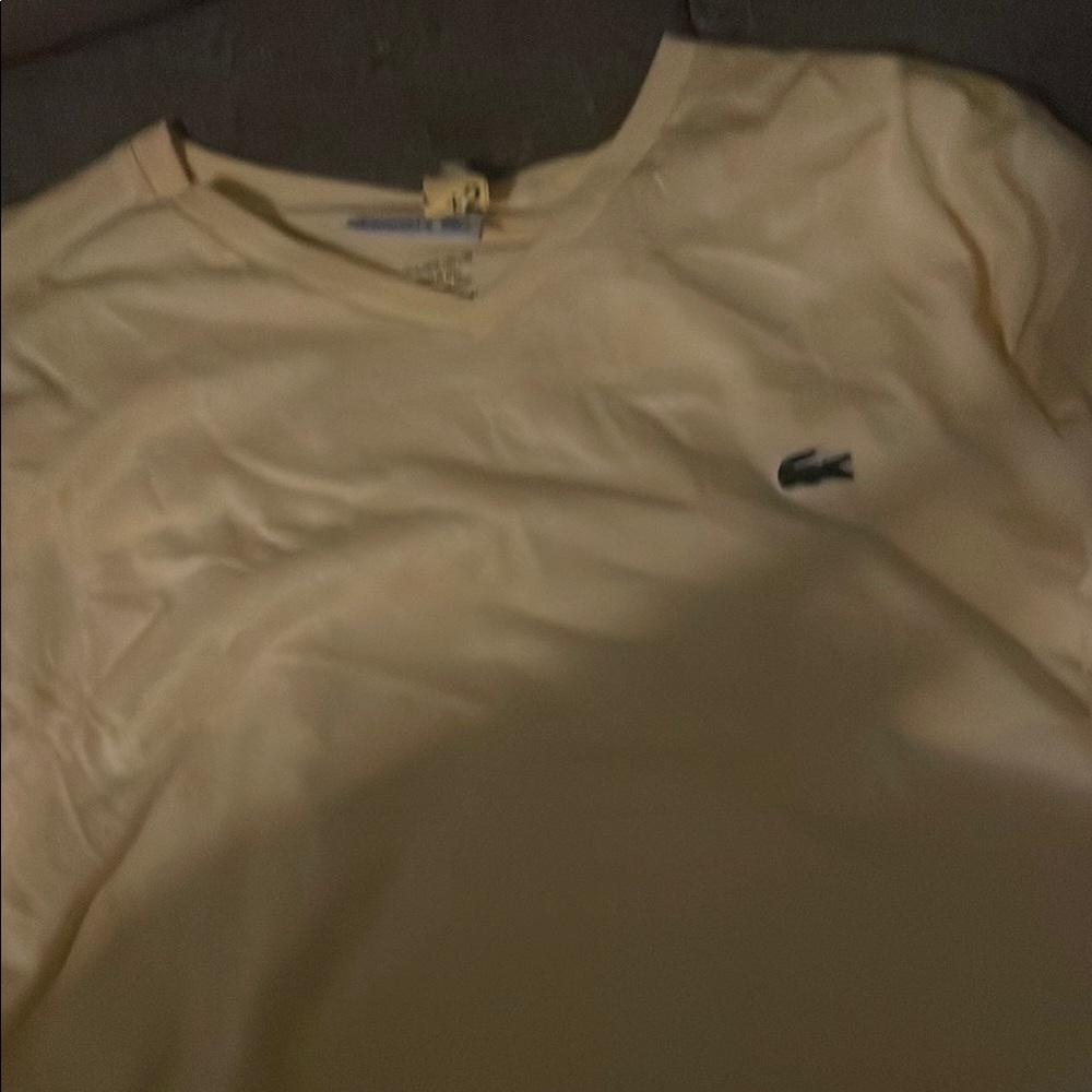 Lacoste Light Yellow V-Neck T-Shirt